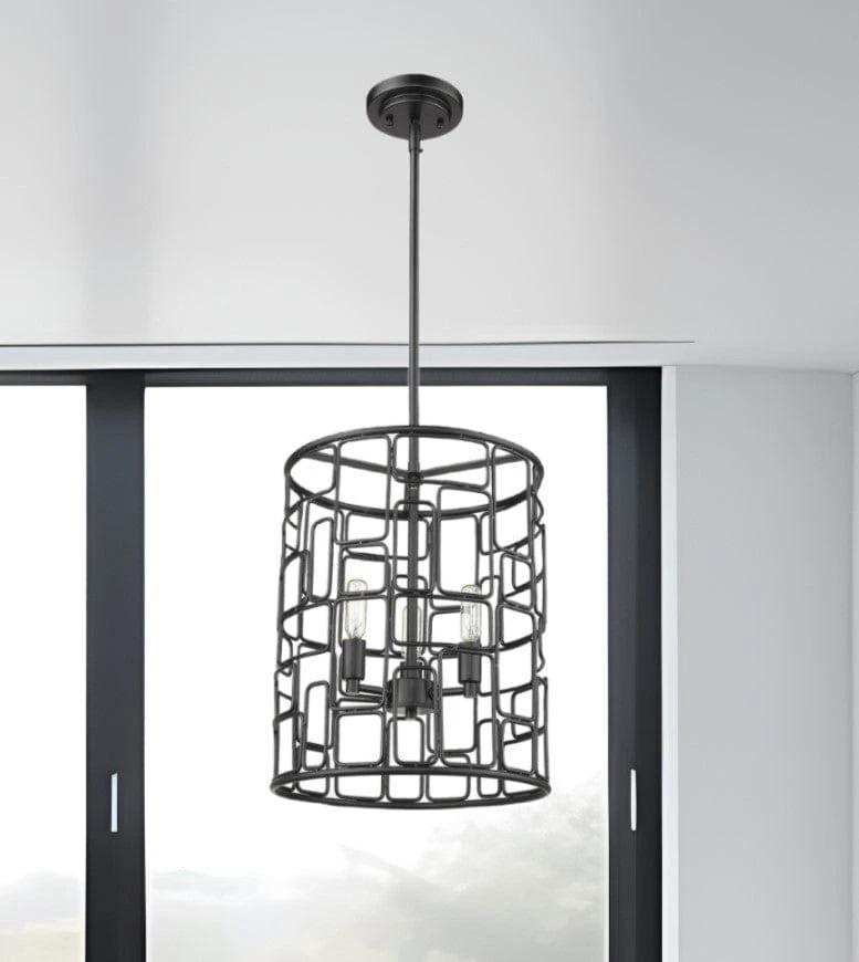 Amoret 3-Light Matte Black Convertible Pendant - Homeroots - Flyclothing LLC