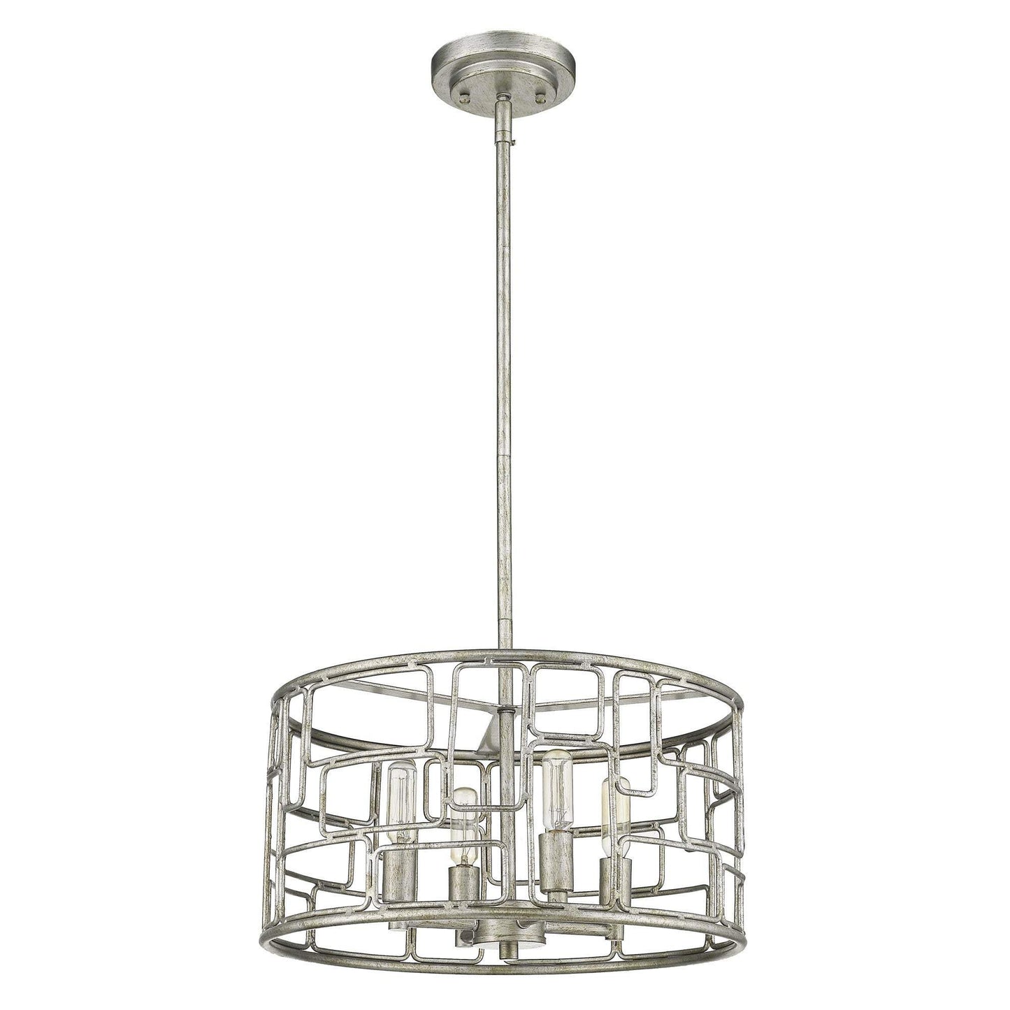 Amoret 4-Light Antique Silver Convertible Pendant - Homeroots - Flyclothing LLC