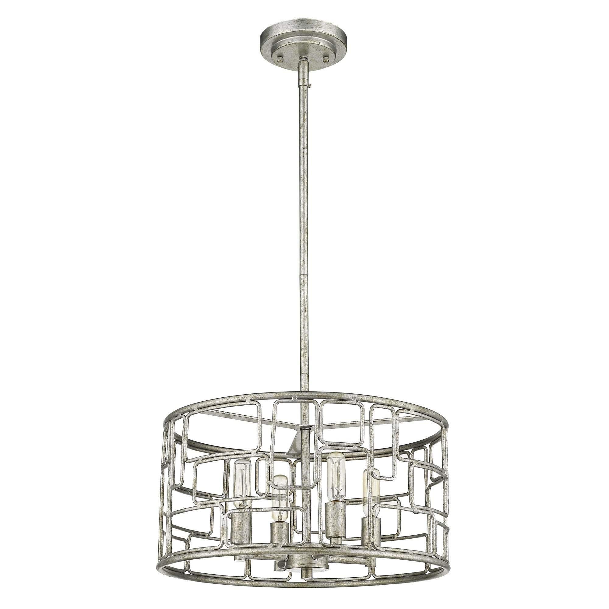 Amoret 4-Light Antique Silver Convertible Pendant - Homeroots - Flyclothing LLC