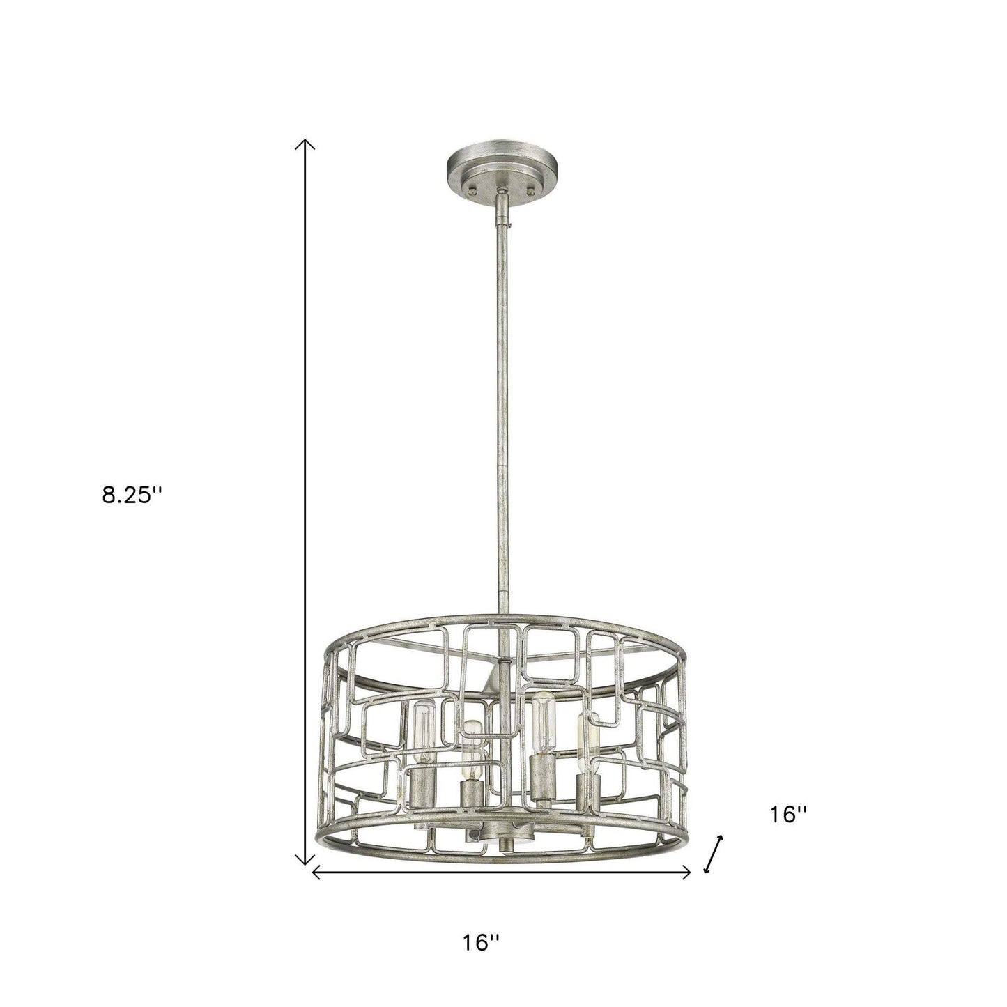 Amoret 4-Light Antique Silver Convertible Pendant - Homeroots - Flyclothing LLC