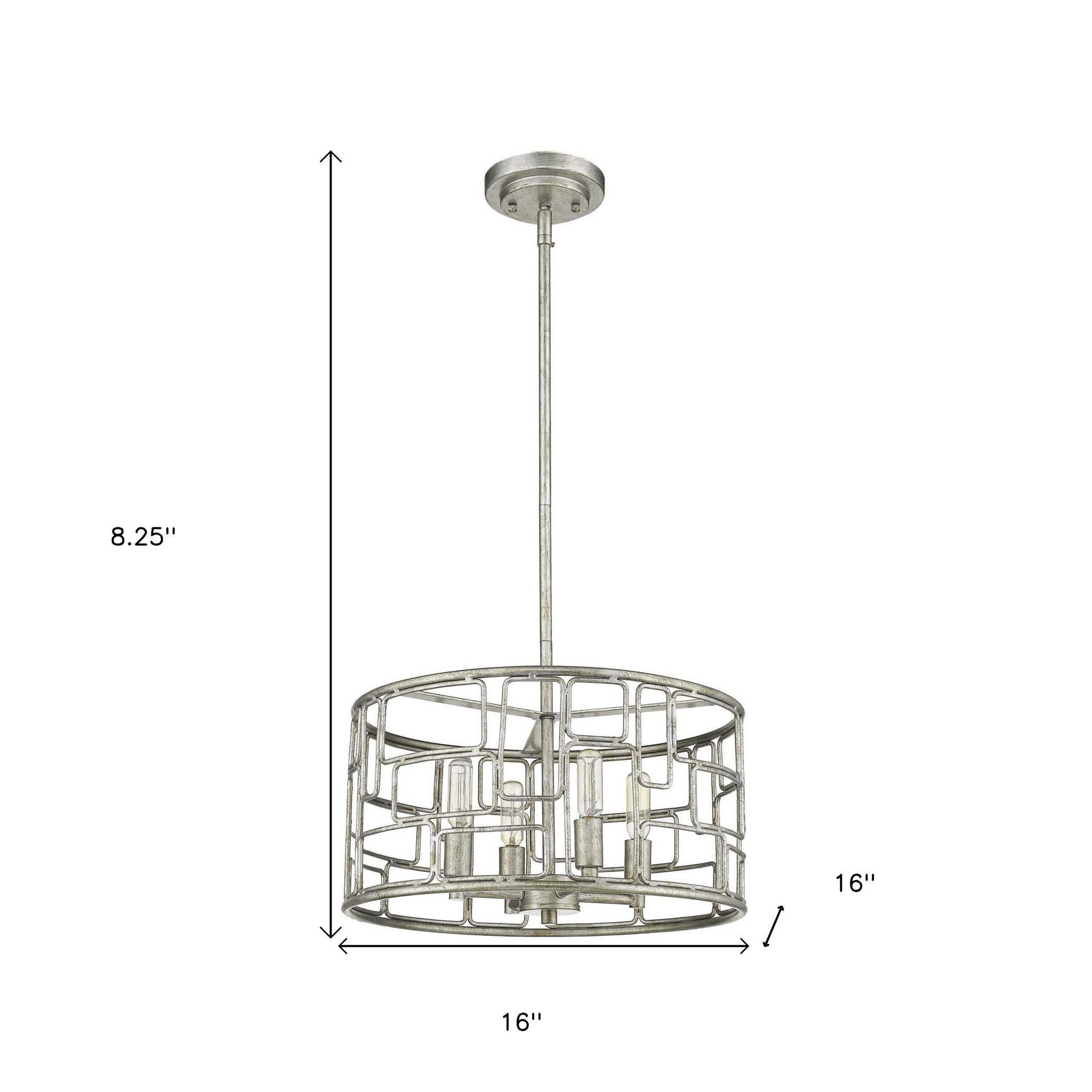 Amoret 4-Light Antique Silver Convertible Pendant - Homeroots - Flyclothing LLC