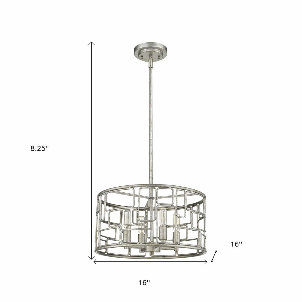 Amoret 4-Light Antique Silver Convertible Pendant - Homeroots - Flyclothing LLC