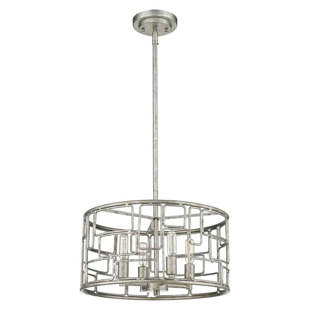 Amoret 4-Light Antique Silver Convertible Pendant - Homeroots
