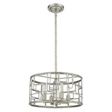 Amoret 4-Light Antique Silver Convertible Pendant - Homeroots