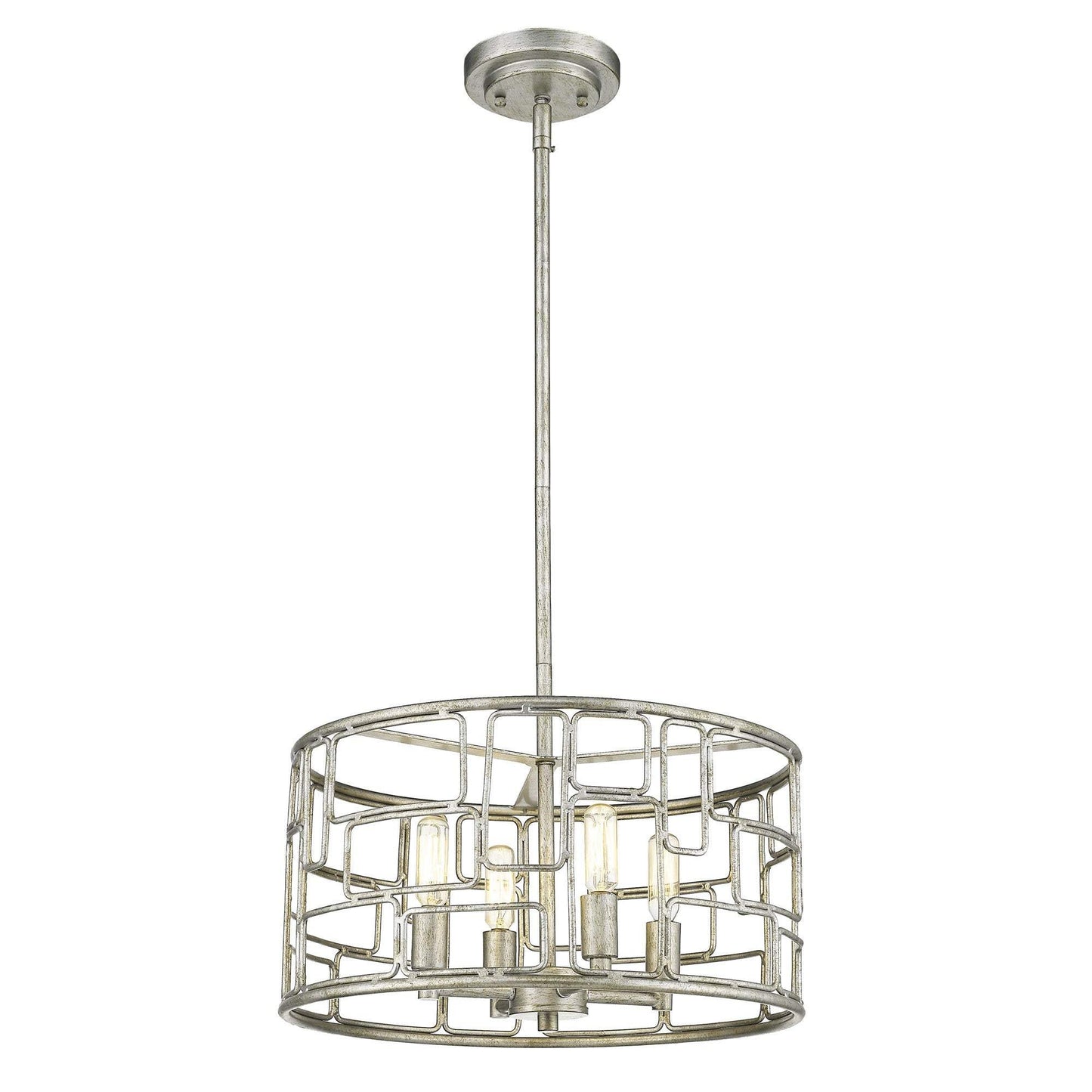 Amoret 4-Light Antique Silver Convertible Pendant - Homeroots - Flyclothing LLC