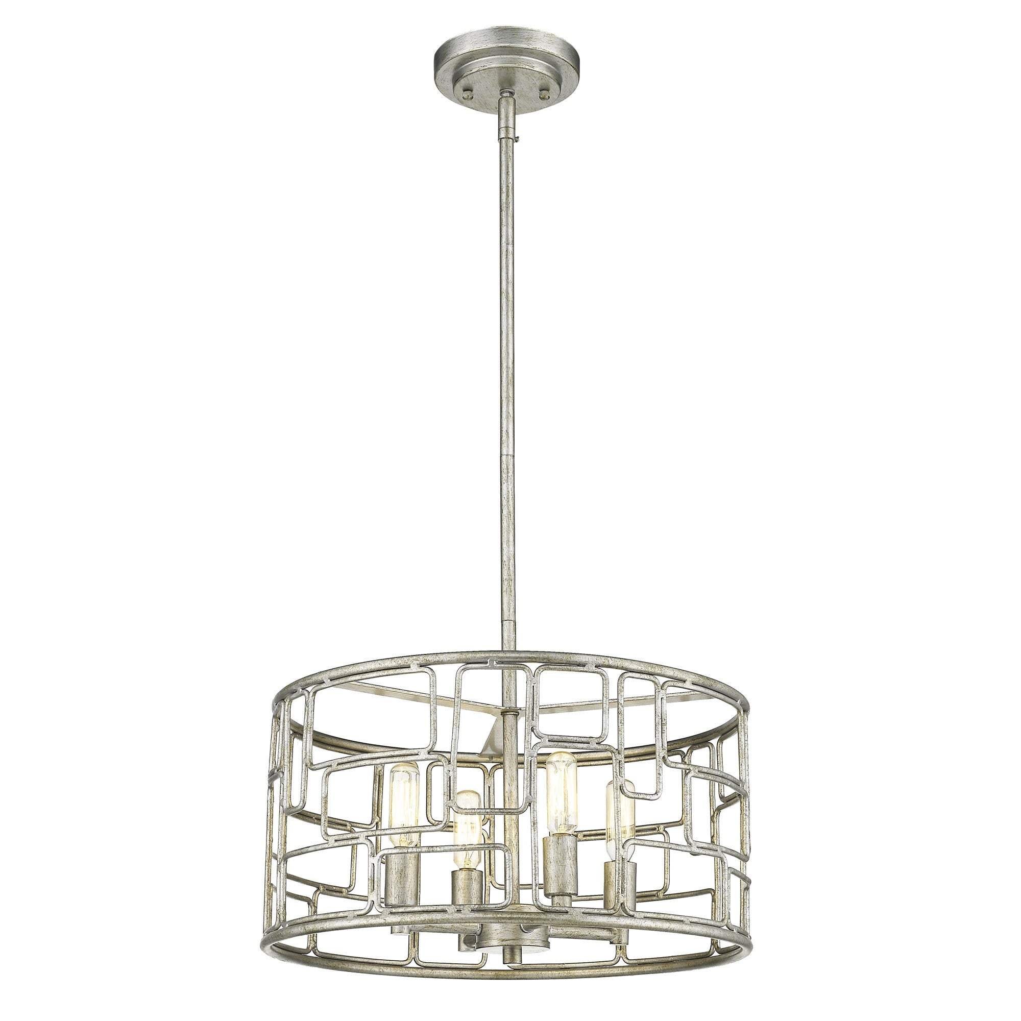 Amoret 4-Light Antique Silver Convertible Pendant - Homeroots - Flyclothing LLC