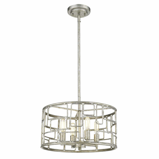 Amoret 4-Light Antique Silver Convertible Pendant - Homeroots