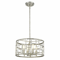 Amoret 4-Light Antique Silver Convertible Pendant - Homeroots
