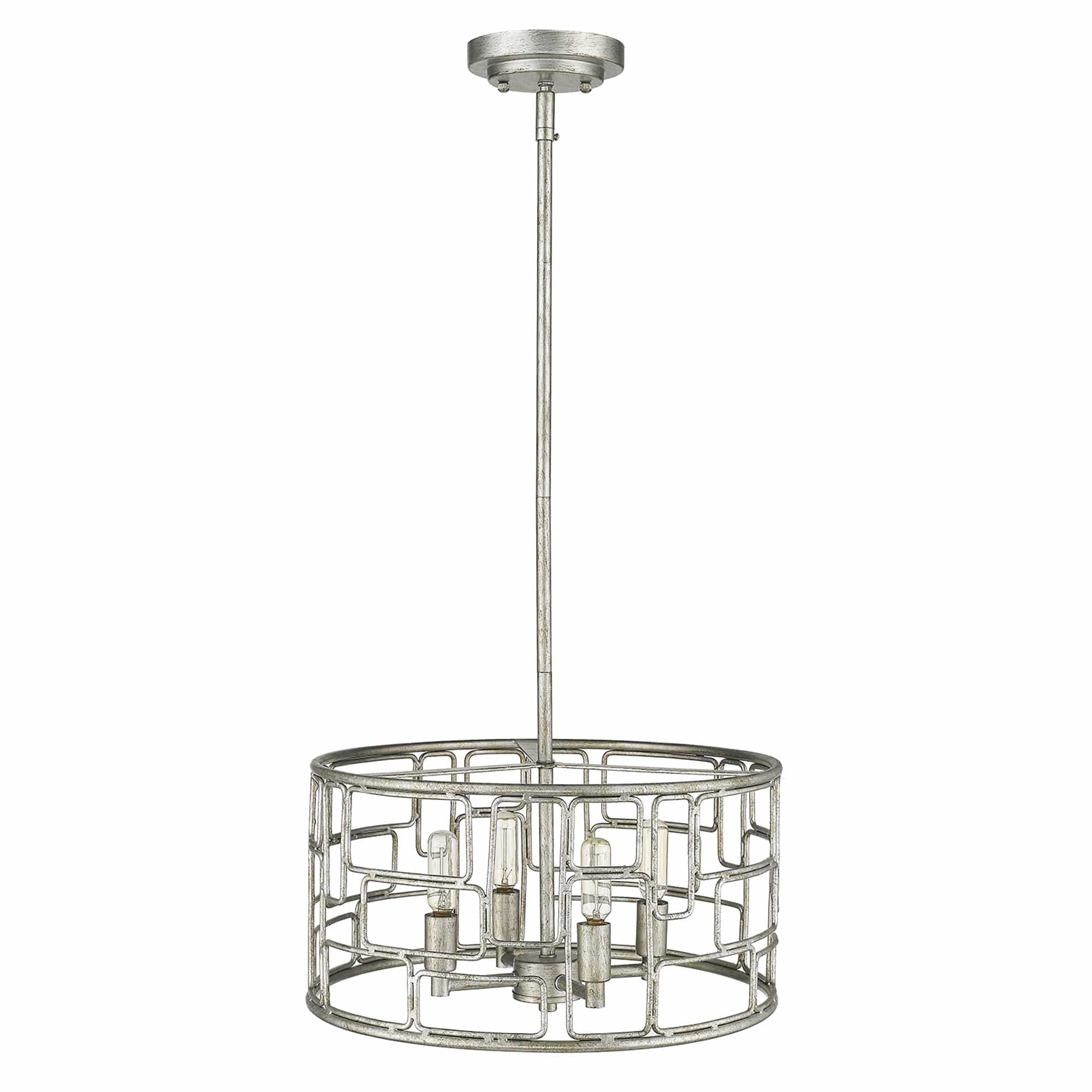 Amoret 4-Light Antique Silver Convertible Pendant - Homeroots