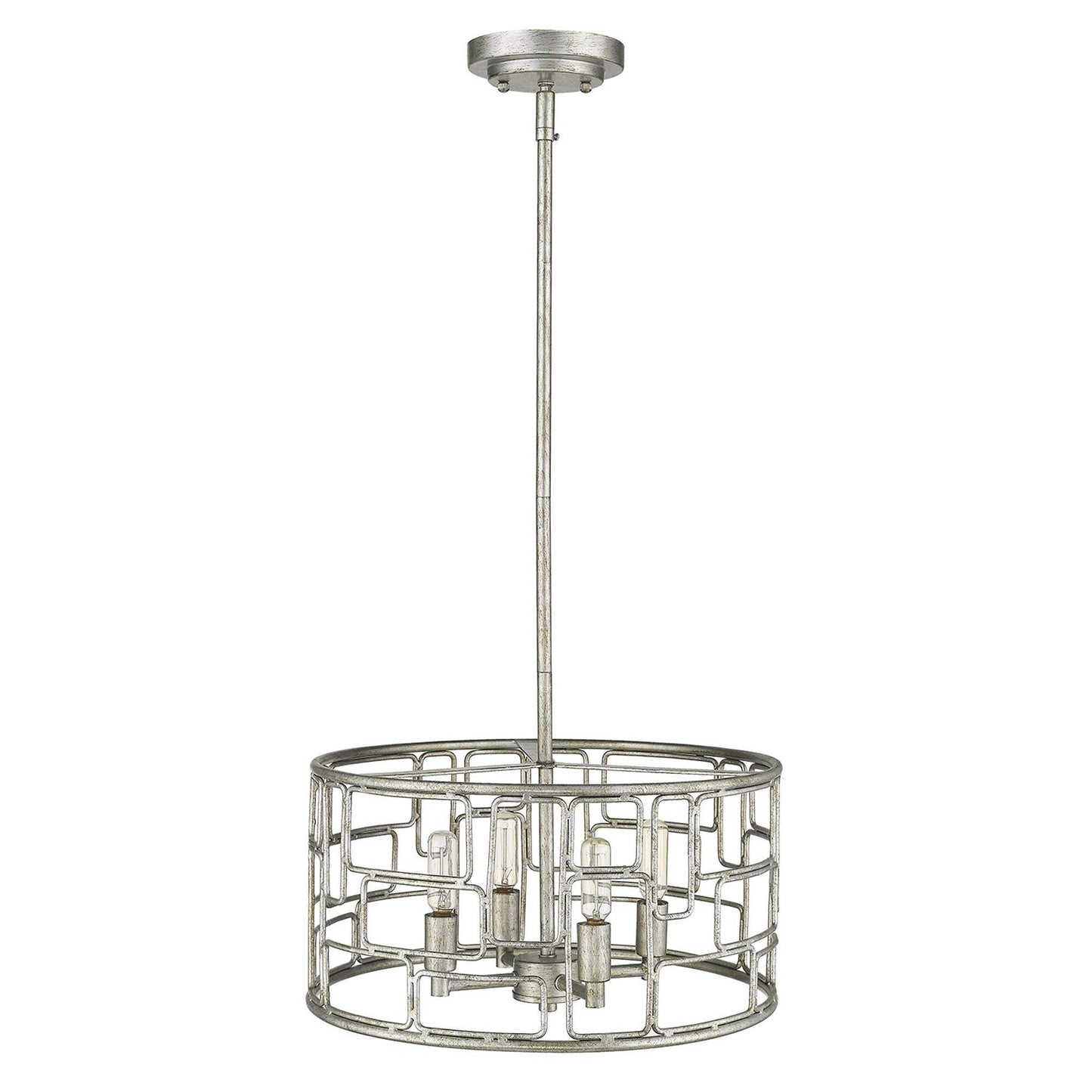 Amoret 4-Light Antique Silver Convertible Pendant - Homeroots - Flyclothing LLC