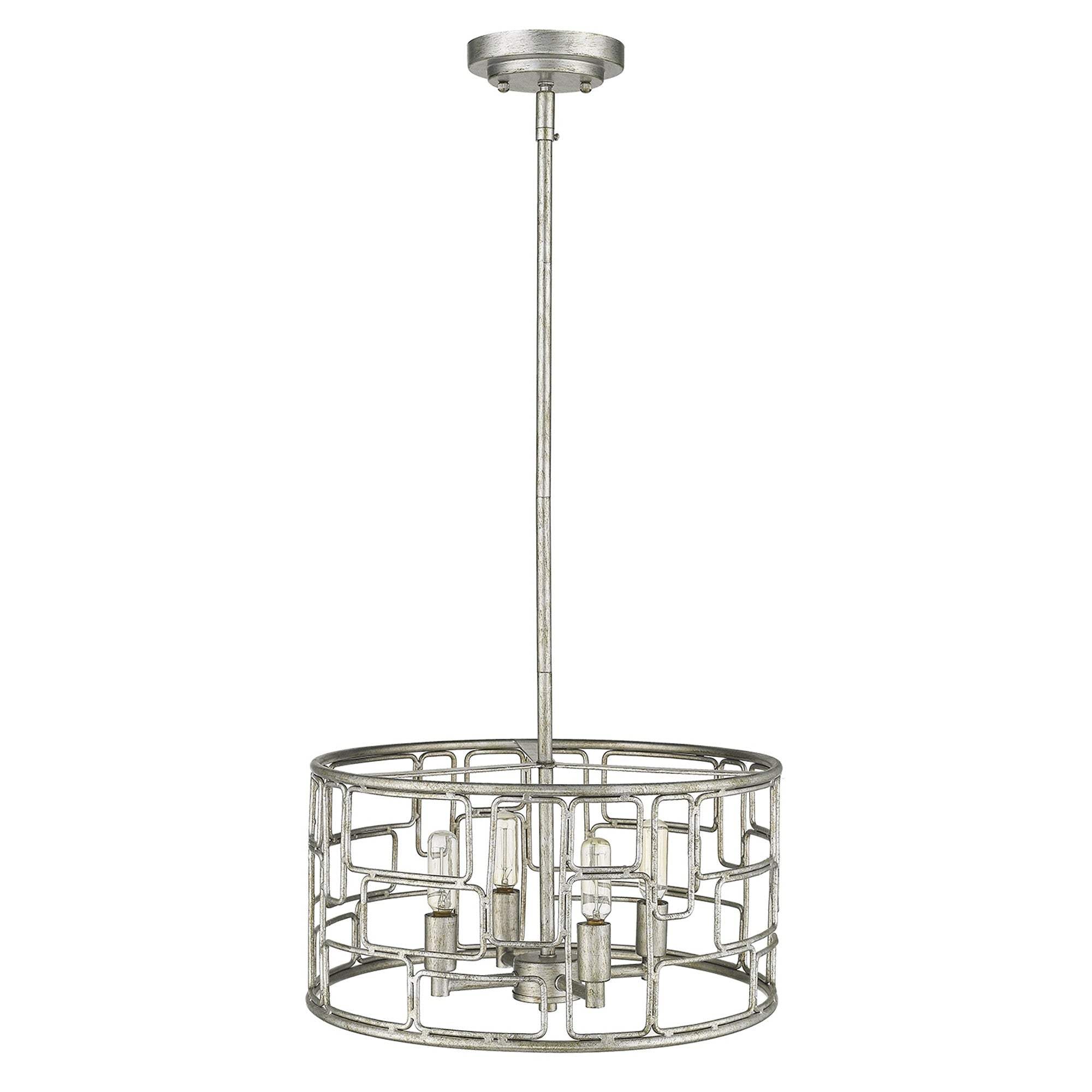 Amoret 4-Light Antique Silver Convertible Pendant - Homeroots - Flyclothing LLC