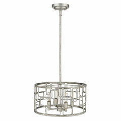 Amoret 4-Light Antique Silver Convertible Pendant - Homeroots