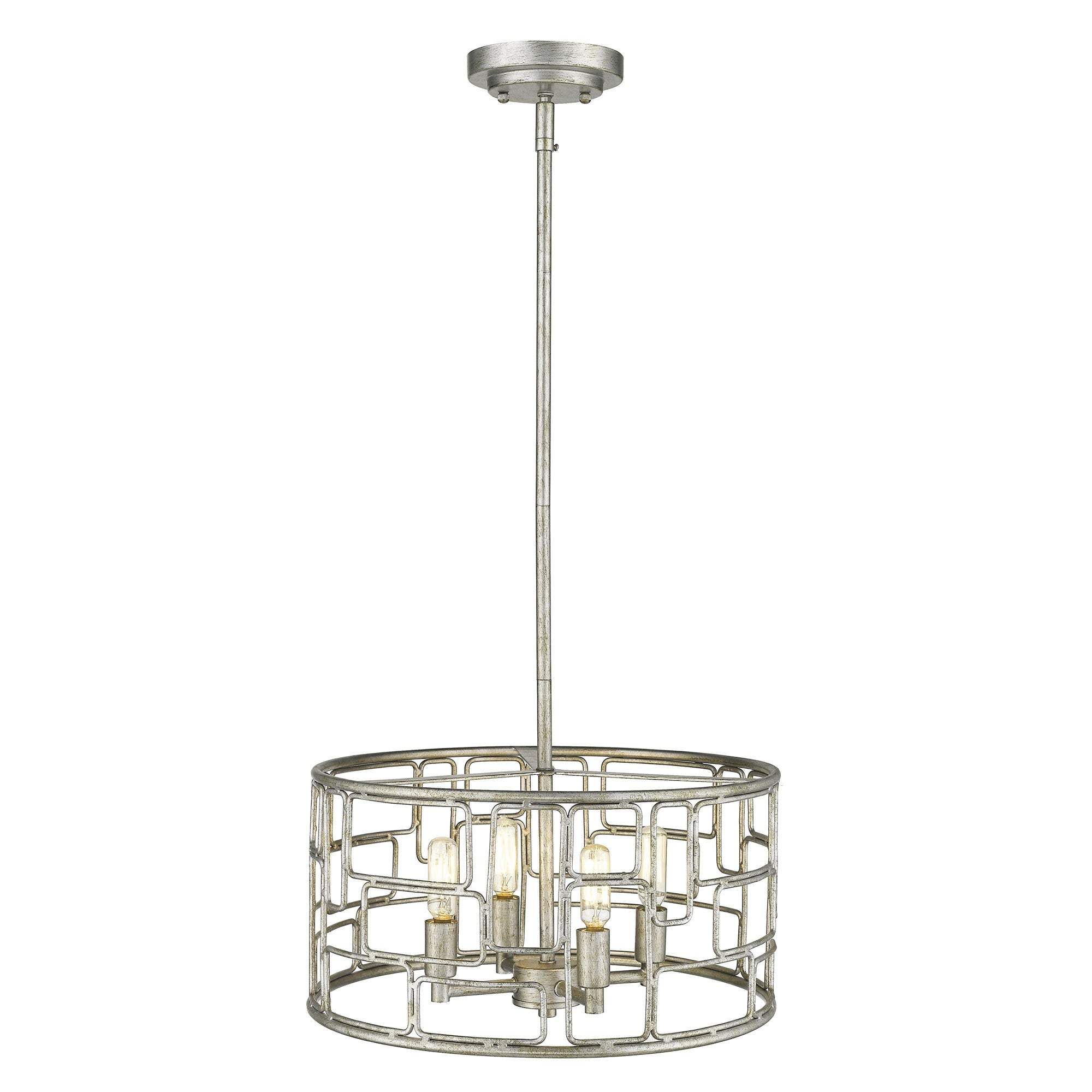 Amoret 4-Light Antique Silver Convertible Pendant - Homeroots - Flyclothing LLC