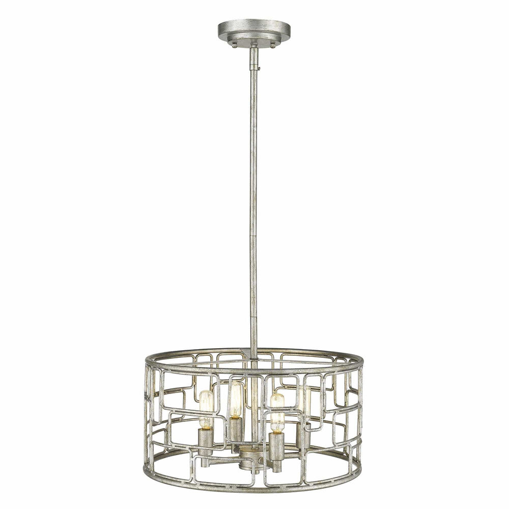 Amoret 4-Light Antique Silver Convertible Pendant - Homeroots - Flyclothing LLC
