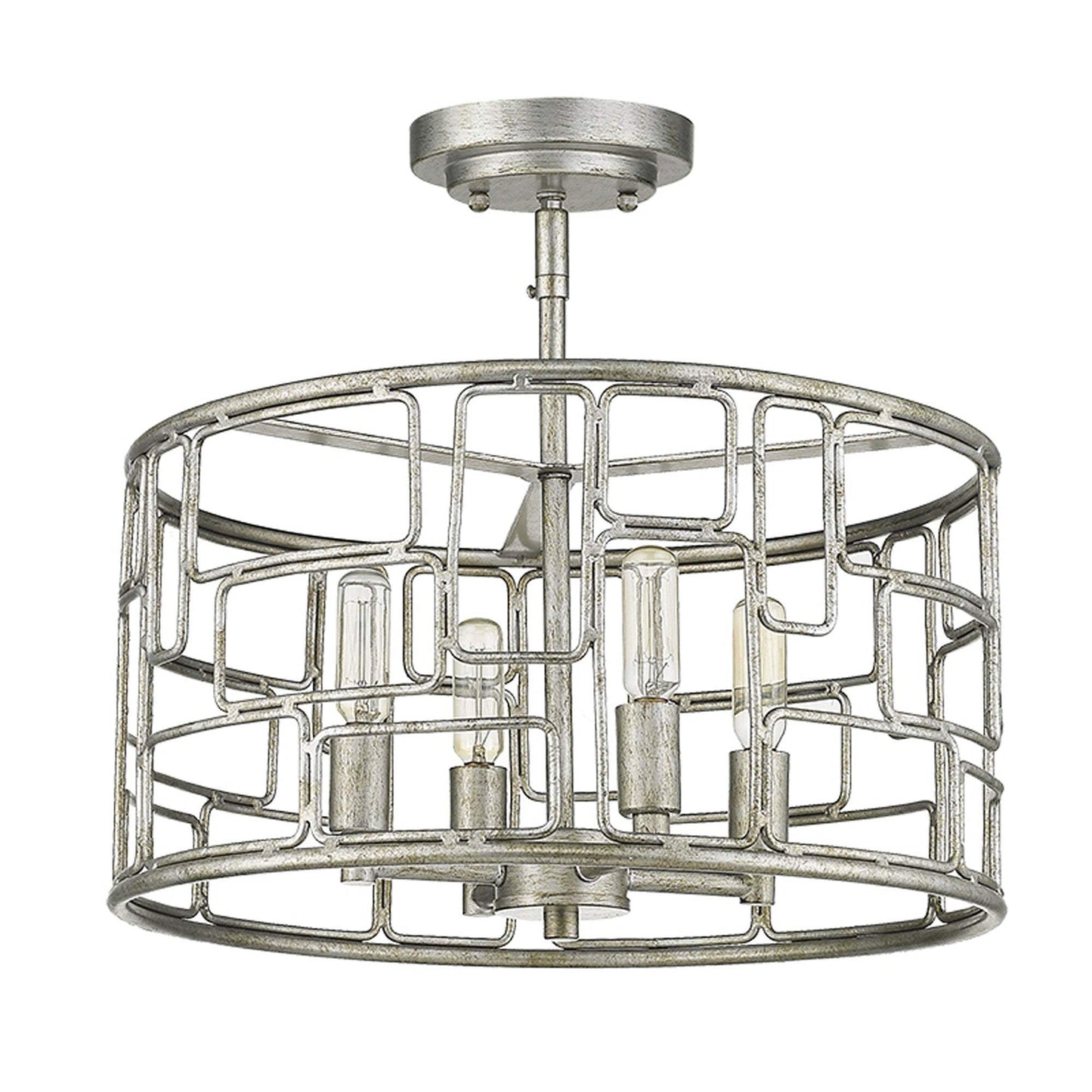Amoret 4-Light Antique Silver Convertible Pendant - Homeroots - Flyclothing LLC