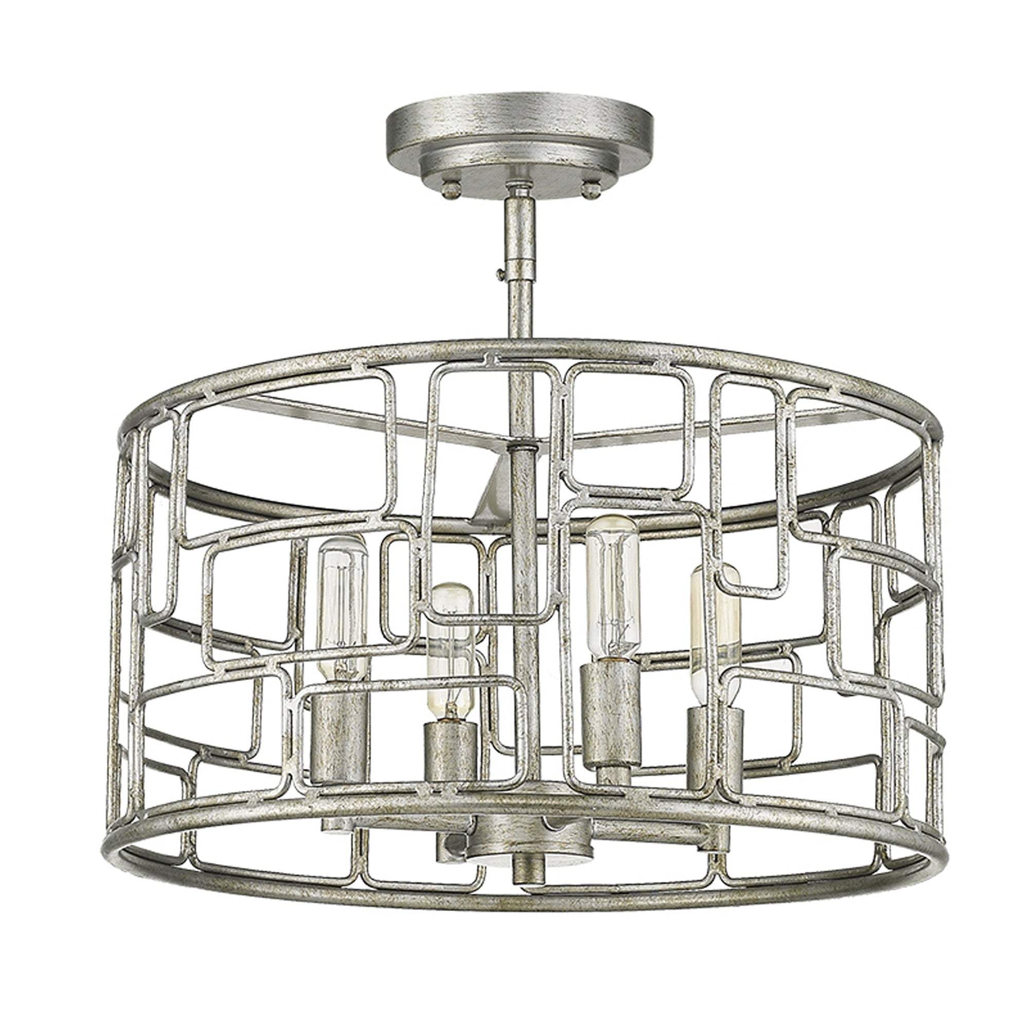 Amoret 4-Light Antique Silver Convertible Pendant - Homeroots - Flyclothing LLC