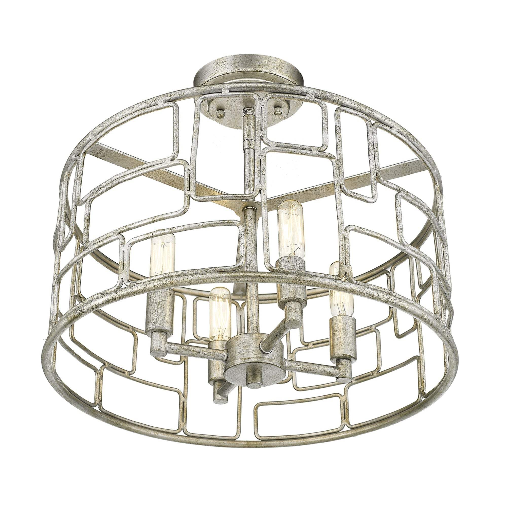 Amoret 4-Light Antique Silver Convertible Pendant - Homeroots - Flyclothing LLC