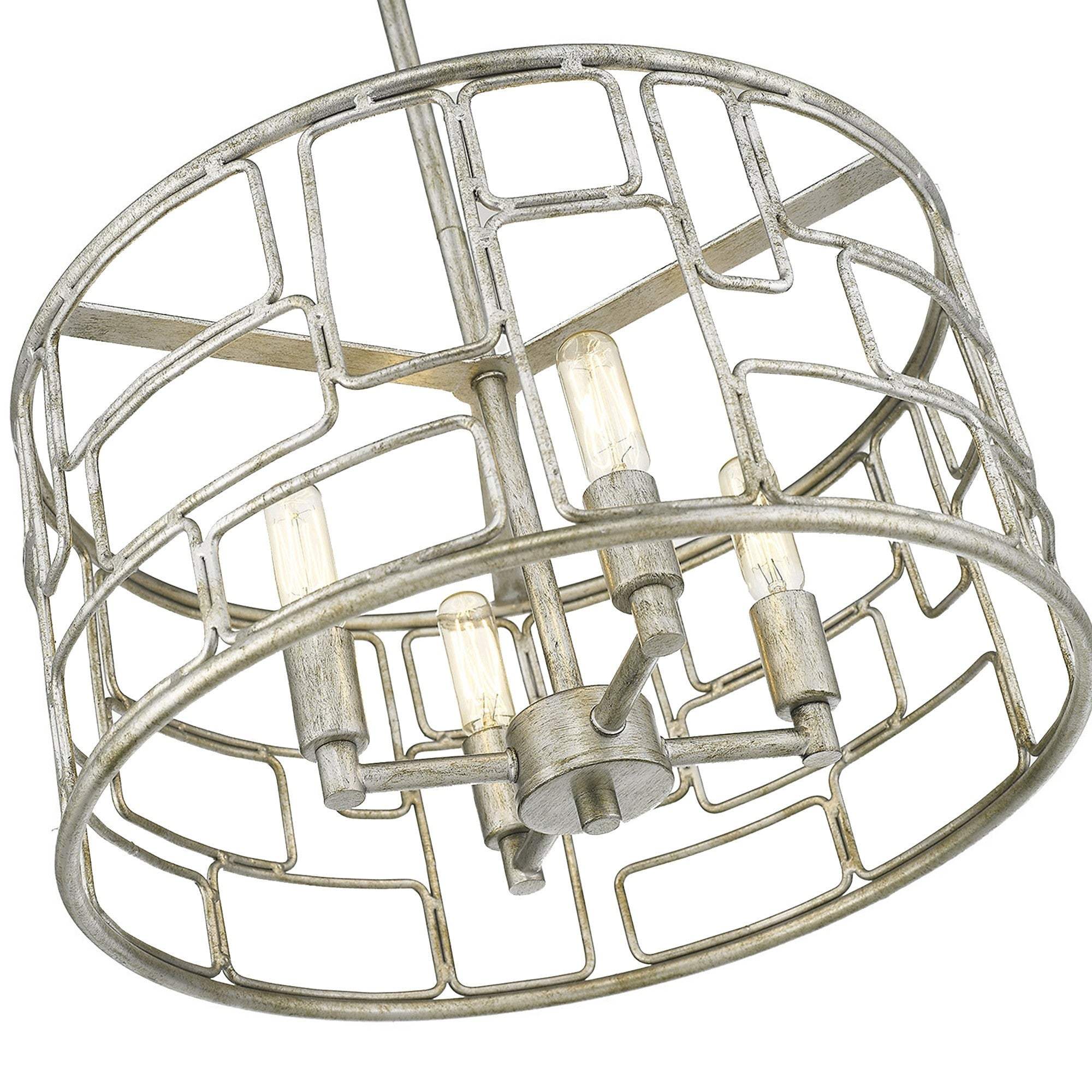 Amoret 4-Light Antique Silver Convertible Pendant - Homeroots - Flyclothing LLC