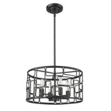 Amoret 4-Light Matte Black Convertible Pendant - Homeroots - Flyclothing LLC