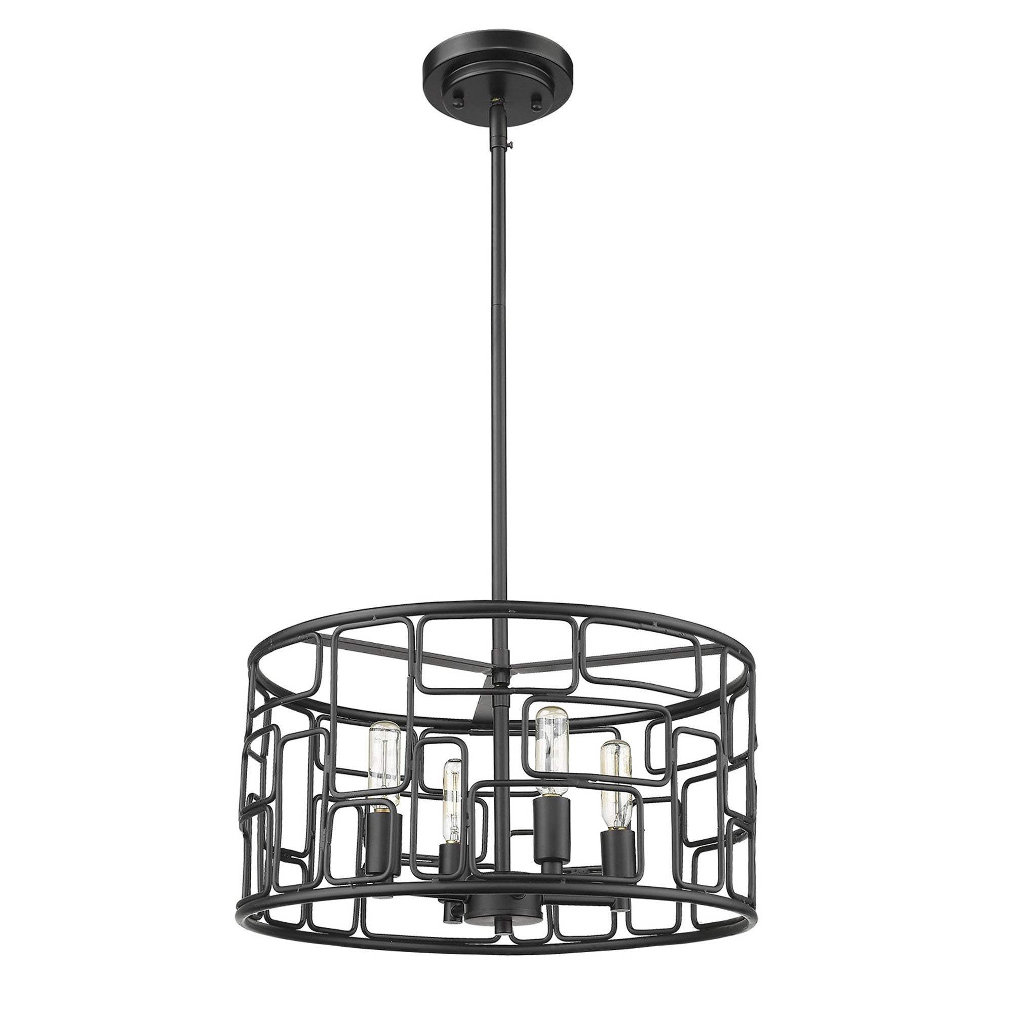 Amoret 4-Light Matte Black Convertible Pendant - Homeroots - Flyclothing LLC