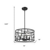 Amoret 4-Light Matte Black Convertible Pendant - Homeroots - Flyclothing LLC