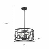 Amoret 4-Light Matte Black Convertible Pendant - Homeroots - Flyclothing LLC