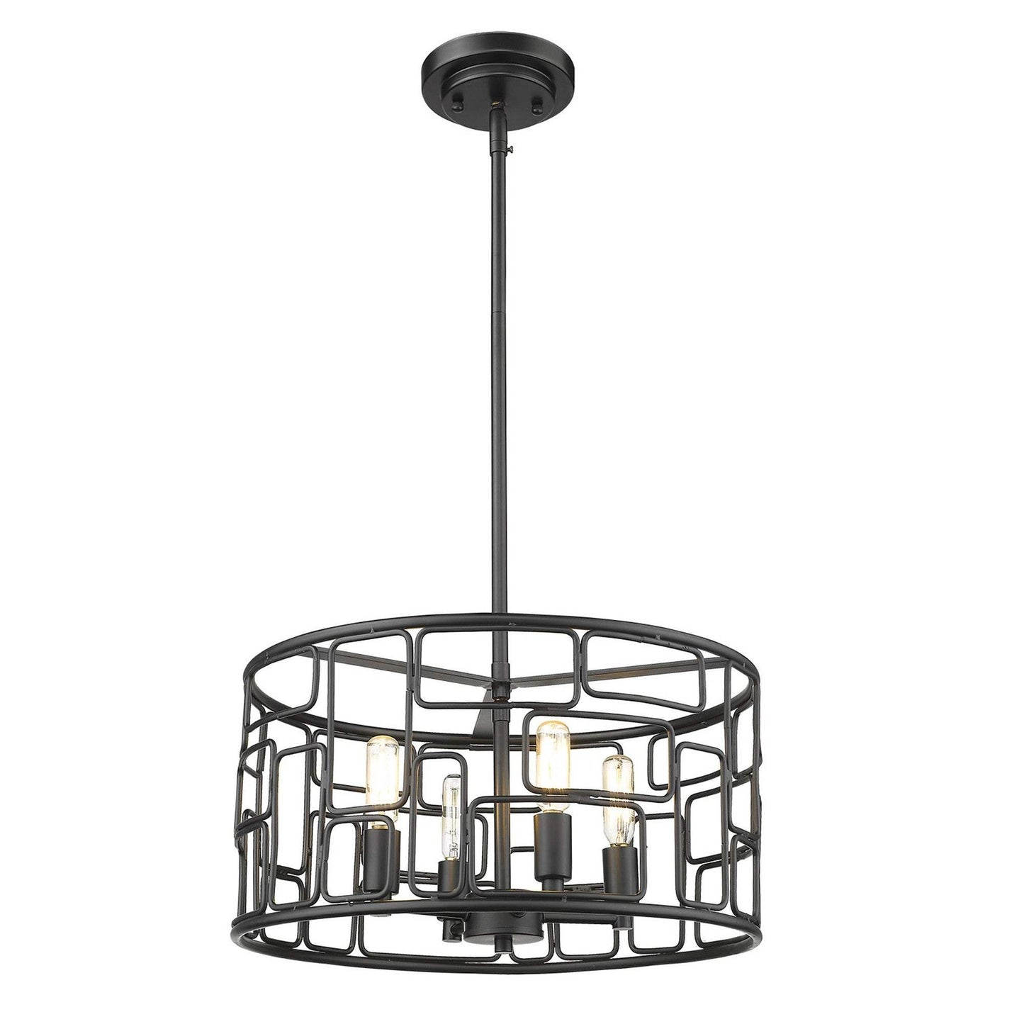 Amoret 4-Light Matte Black Convertible Pendant - Homeroots - Flyclothing LLC