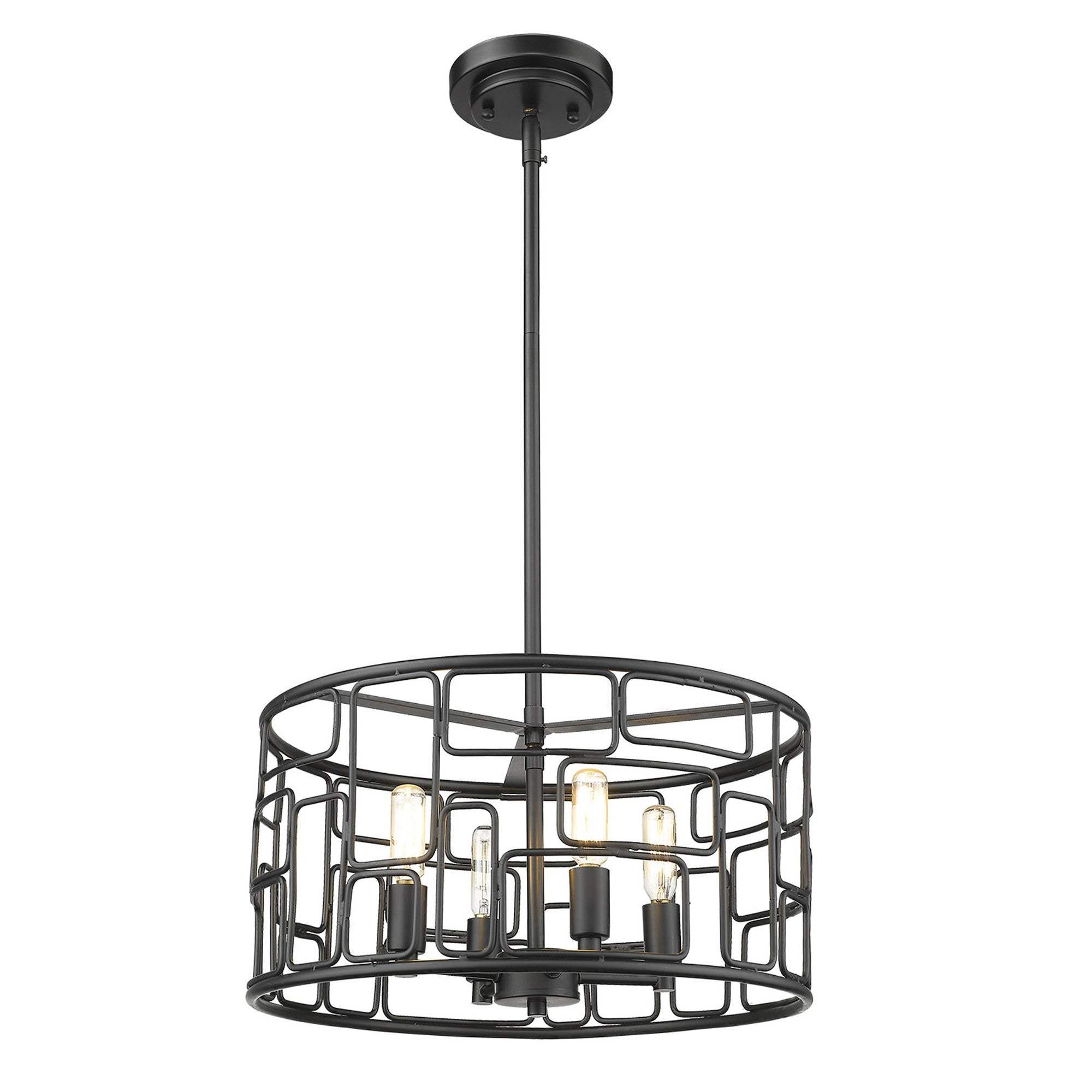 Amoret 4-Light Matte Black Convertible Pendant - Homeroots - Flyclothing LLC