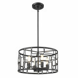Amoret 4-Light Matte Black Convertible Pendant - Homeroots