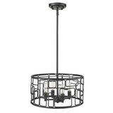 Amoret 4-Light Matte Black Convertible Pendant - Homeroots - Flyclothing LLC