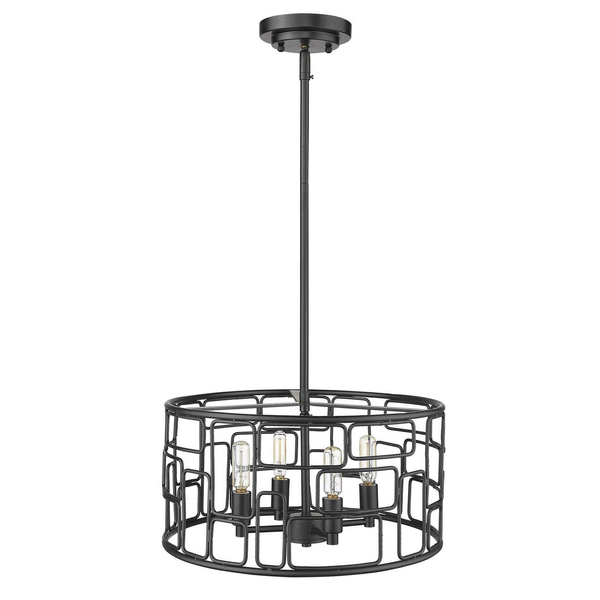 Amoret 4-Light Matte Black Convertible Pendant - Homeroots - Flyclothing LLC