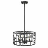 Amoret 4-Light Matte Black Convertible Pendant - Homeroots