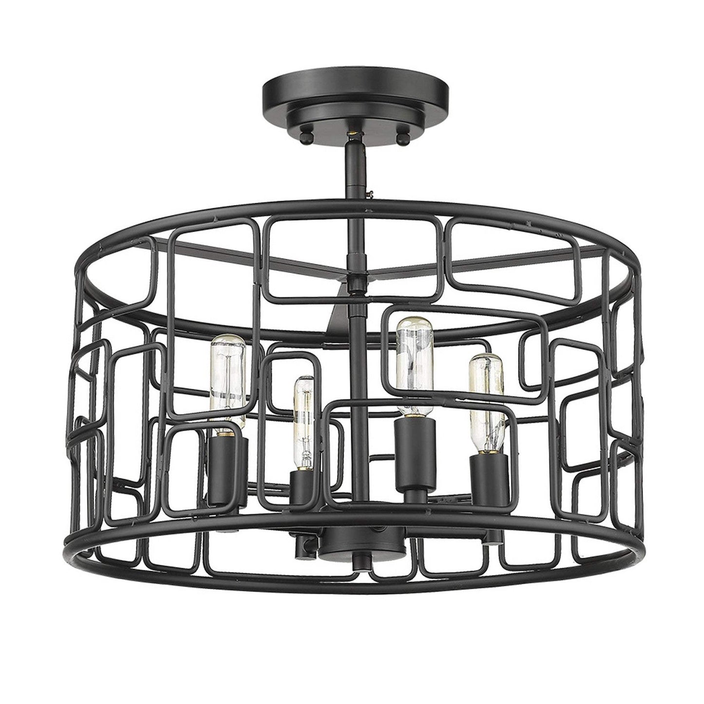 Amoret 4-Light Matte Black Convertible Pendant - Homeroots - Flyclothing LLC
