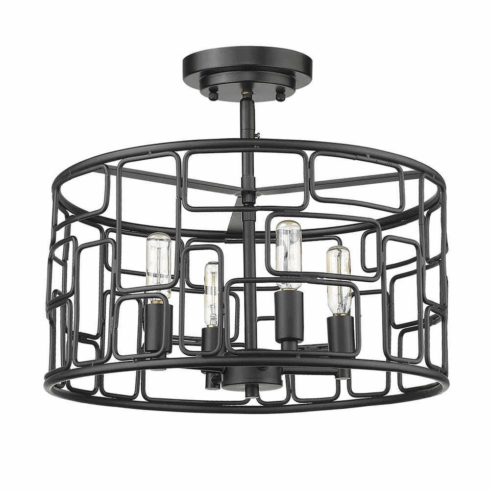 Amoret 4-Light Matte Black Convertible Pendant - Homeroots - Flyclothing LLC