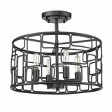Amoret 4-Light Matte Black Convertible Pendant - Homeroots