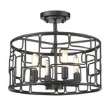 Amoret 4-Light Matte Black Convertible Pendant - Homeroots - Flyclothing LLC