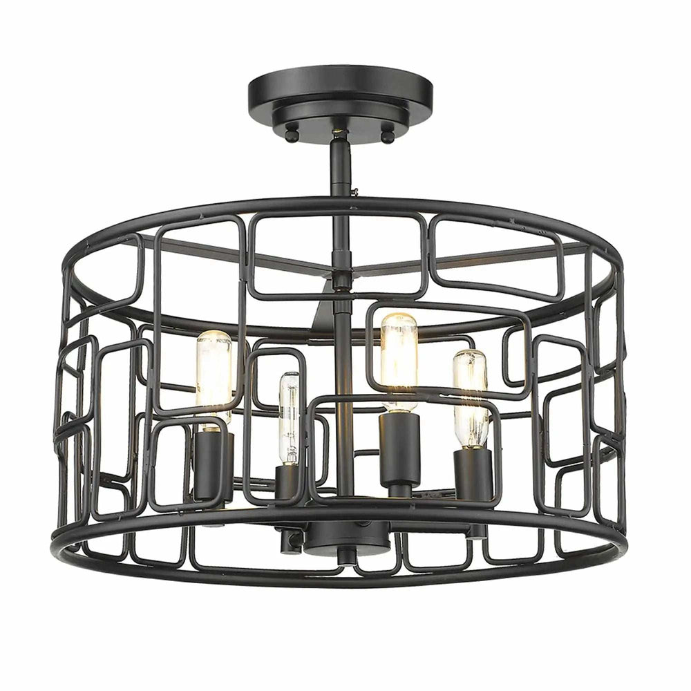 Amoret 4-Light Matte Black Convertible Pendant - Homeroots - Flyclothing LLC