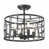 Amoret 4-Light Matte Black Convertible Pendant - Homeroots - Flyclothing LLC