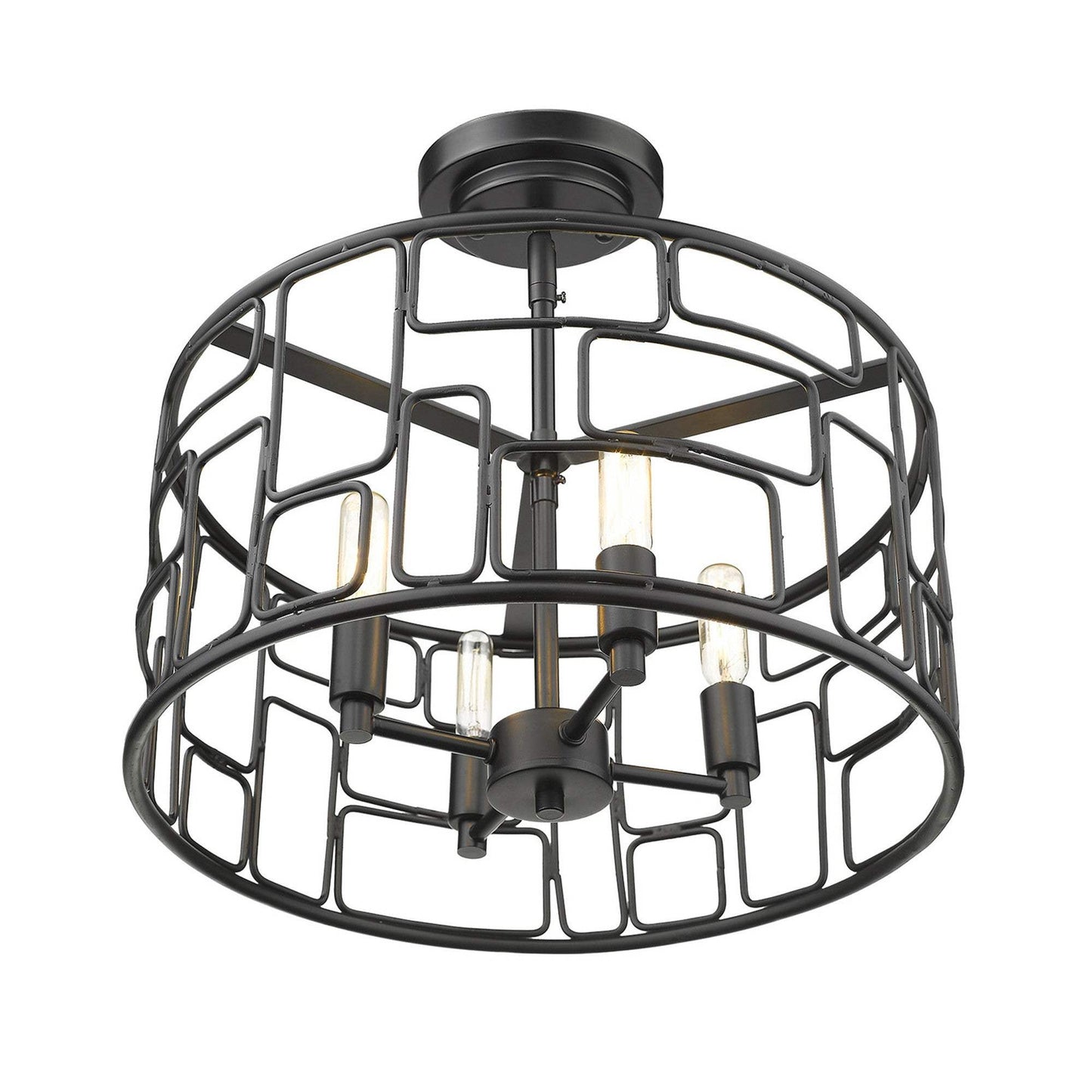 Amoret 4-Light Matte Black Convertible Pendant - Homeroots - Flyclothing LLC