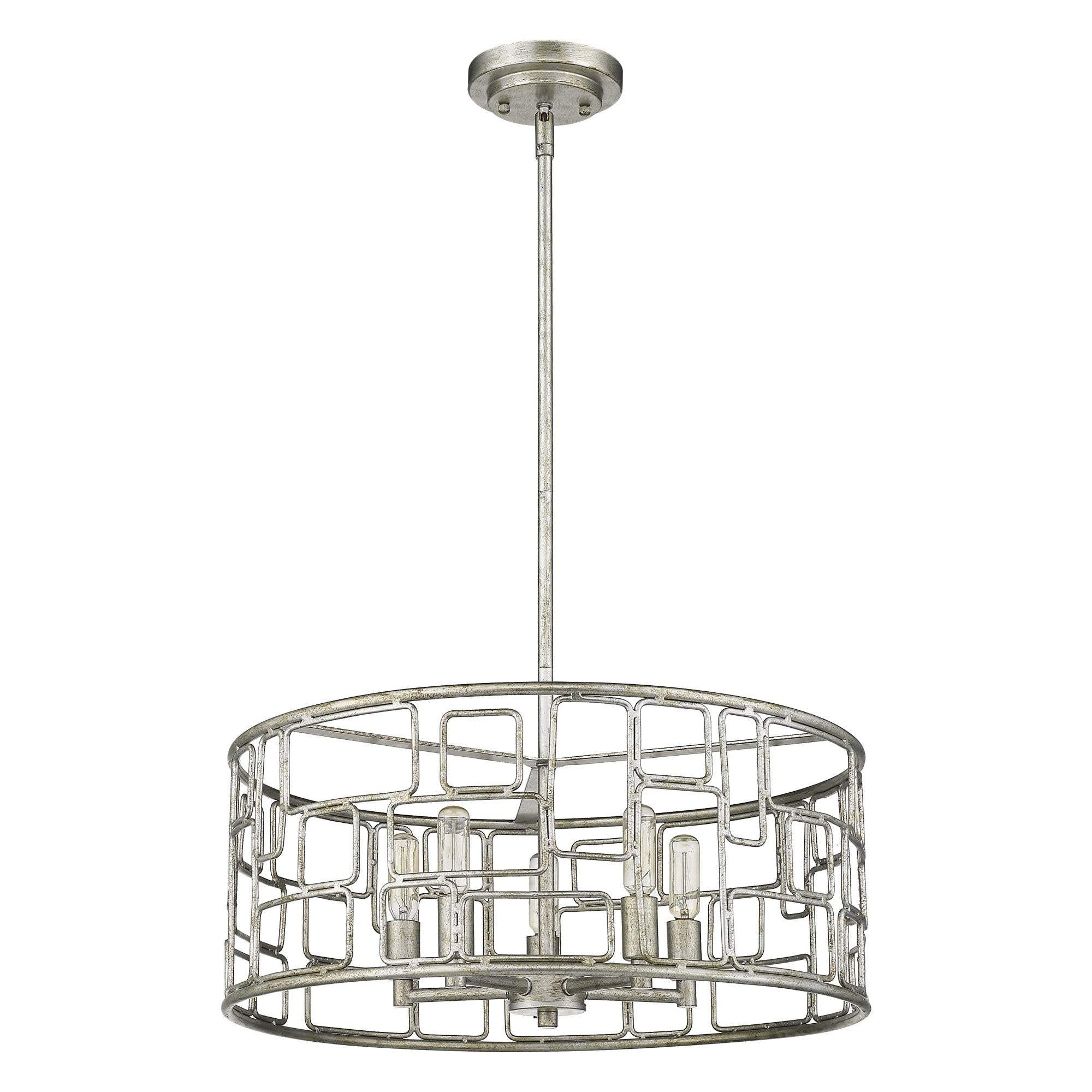 Amoret 5-Light Antique Silver Convertible Pendant - Homeroots - Flyclothing LLC