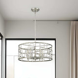 Amoret 5-Light Antique Silver Convertible Pendant - Homeroots - Flyclothing LLC