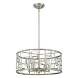 Amoret 5-Light Antique Silver Convertible Pendant - Homeroots