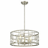 Amoret 5-Light Antique Silver Convertible Pendant - Homeroots