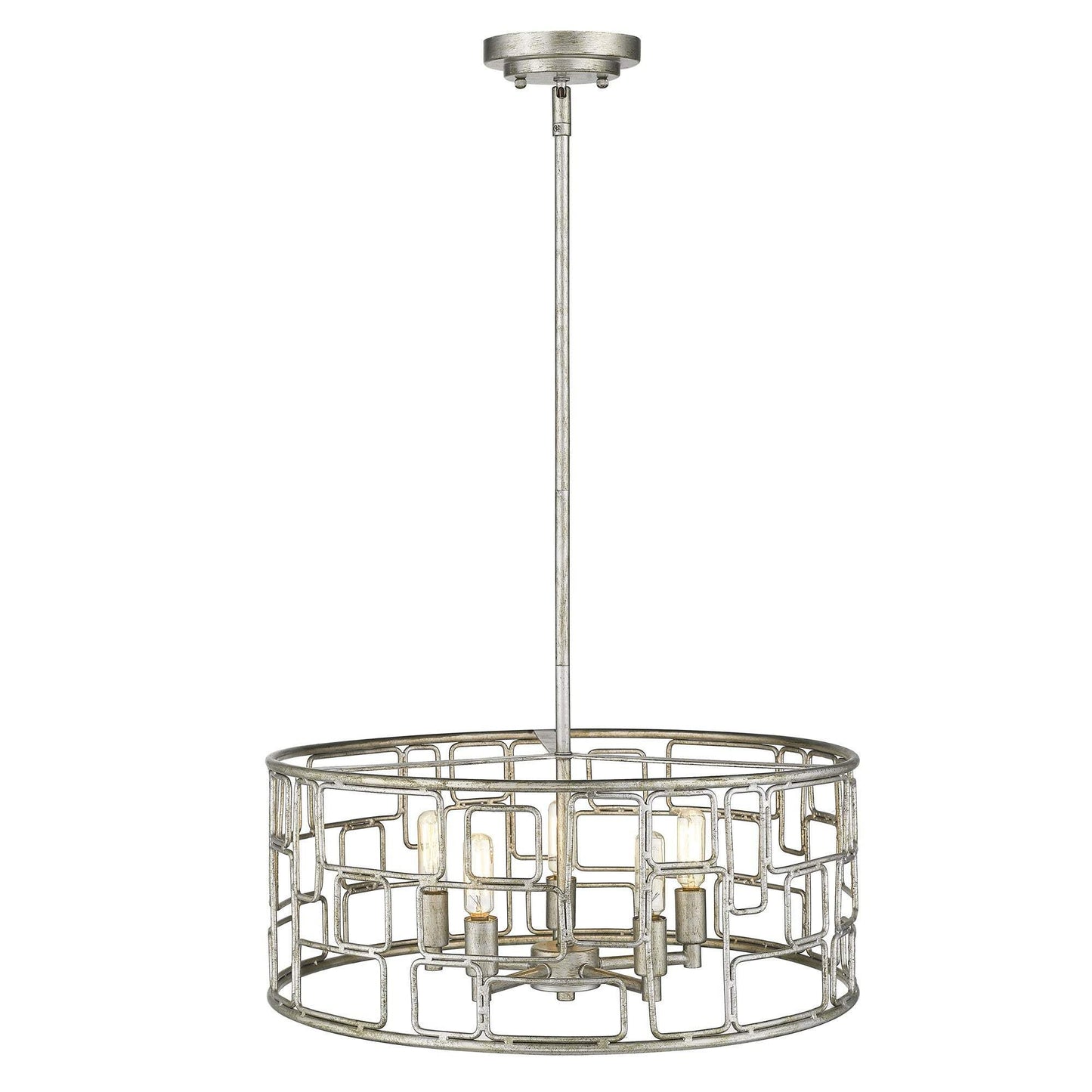 Amoret 5-Light Antique Silver Convertible Pendant - Homeroots - Flyclothing LLC