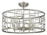 Amoret 5-Light Antique Silver Convertible Pendant - Homeroots