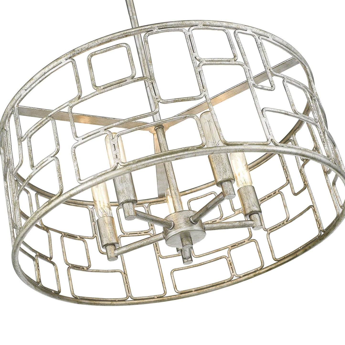 Amoret 5-Light Antique Silver Convertible Pendant - Homeroots - Flyclothing LLC