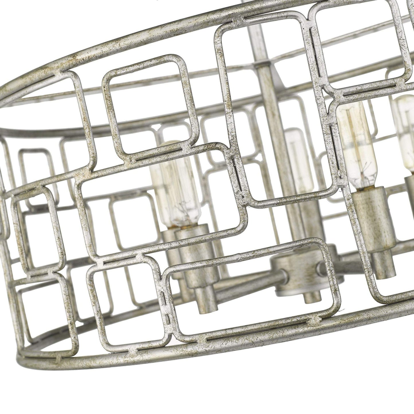 Amoret 5-Light Antique Silver Convertible Pendant - Homeroots - Flyclothing LLC