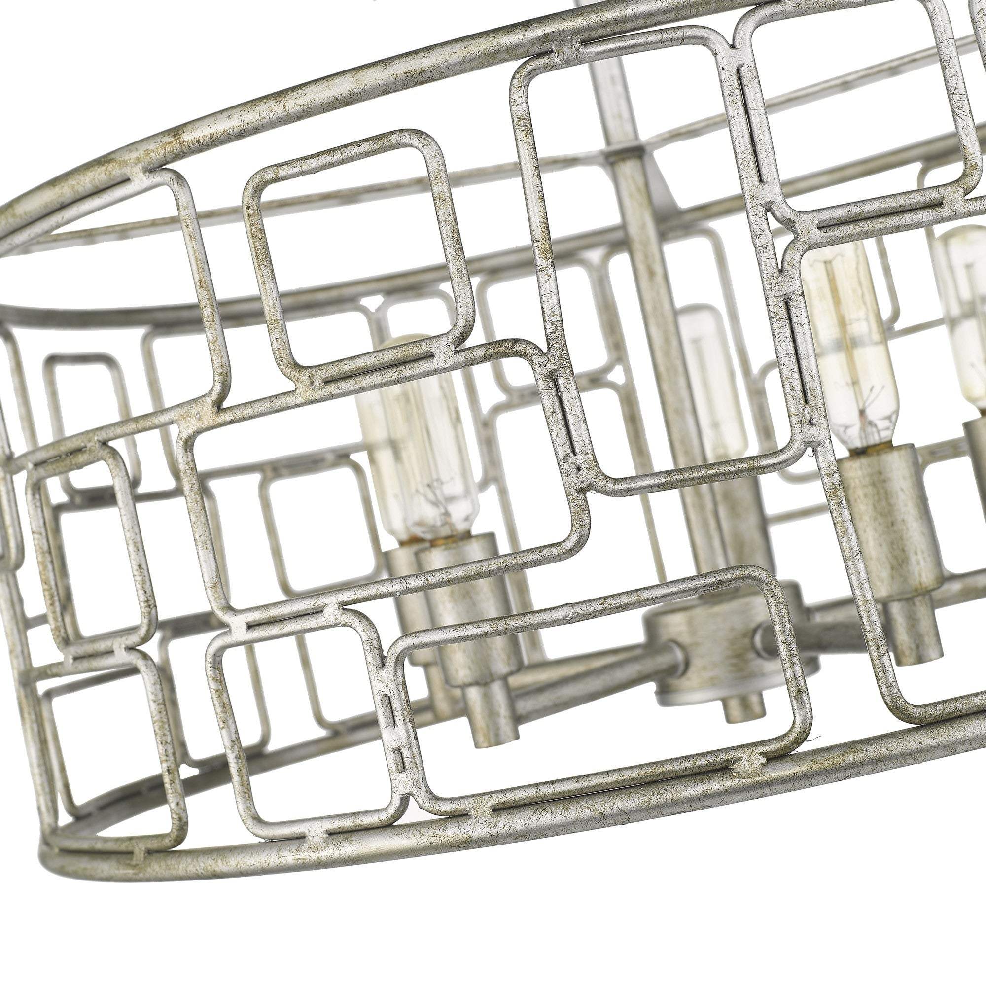 Amoret 5-Light Antique Silver Convertible Pendant - Homeroots - Flyclothing LLC