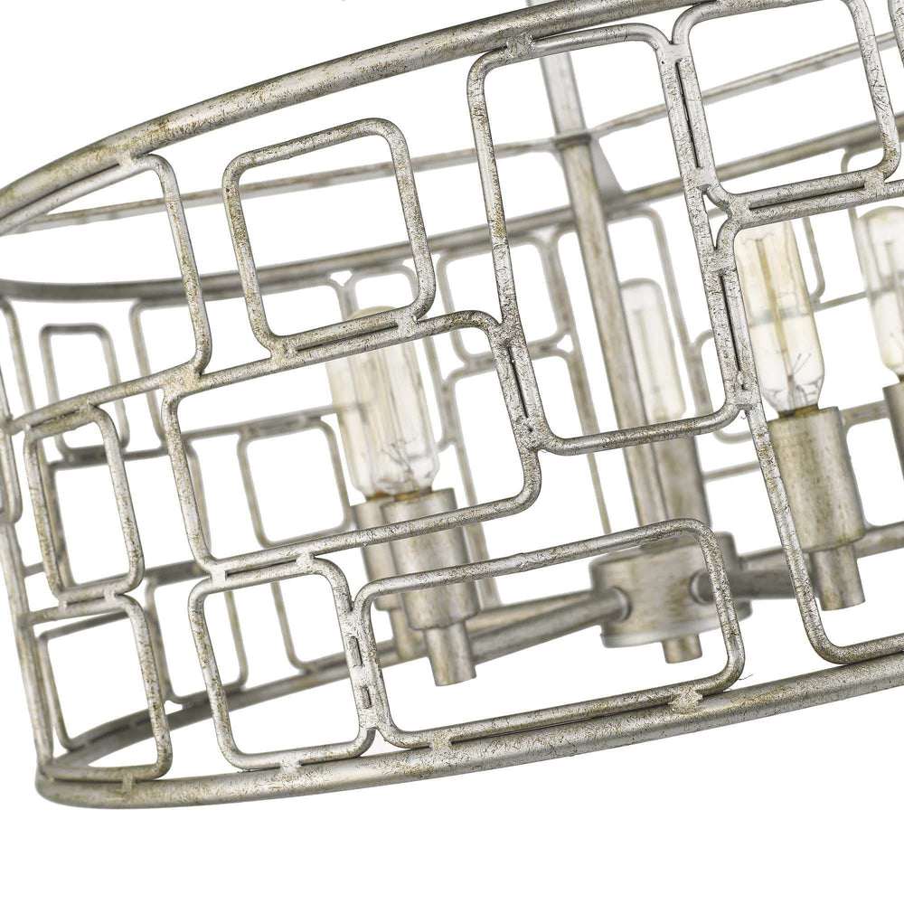 Amoret 5-Light Antique Silver Convertible Pendant - Homeroots - Flyclothing LLC