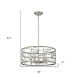 Amoret 5-Light Antique Silver Convertible Pendant - Homeroots - Flyclothing LLC